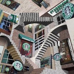 Zooming dans le 21ème siècle. Les logos de Starbucks.