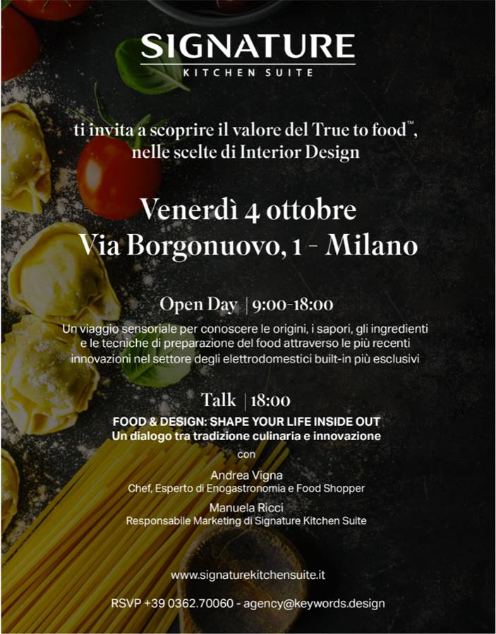 SIGNATURE KITCHEN SUITE – Open day 4/10 a Milano